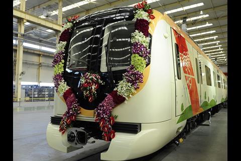The Nagpur Metro trainsets are being delivered under a Rs8·51bn contract awarded by project promoter Maharashtra Metro Rail Corp.